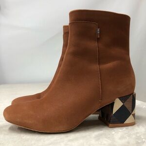 Toms suede rust orange booties size 5.5